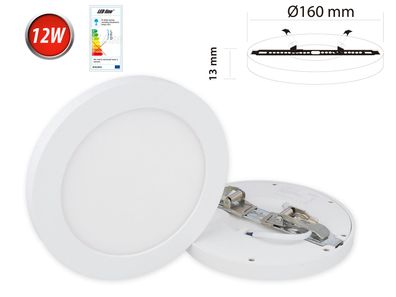 LED line 12W LED Panel Aufputz Deckenleuchte Spot Leuchte Warmweiß 1010 Lumen Rund