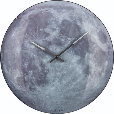 NeXtime - 3164 - Wanduhr - 35cm - schwarz - Moon Dome