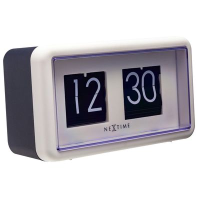 NeXtime - 5228WI - Wanduhr - 18x10cm - weiß - Flip Clock