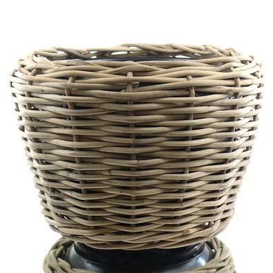 VAN DER LEEDEN DRYPOT® Rattan Pflanzkübel Grau Ø 83 cm - Sylter Körbe