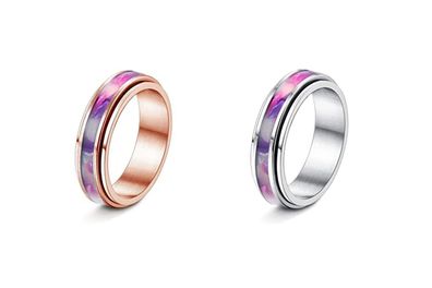 Eleganter Opal Optik Ring in Roségold und Silber