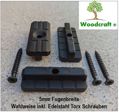 WPC Clips 5mm Fuge Klammern Dielen Abstandhalter Terrassendielen Befestigung