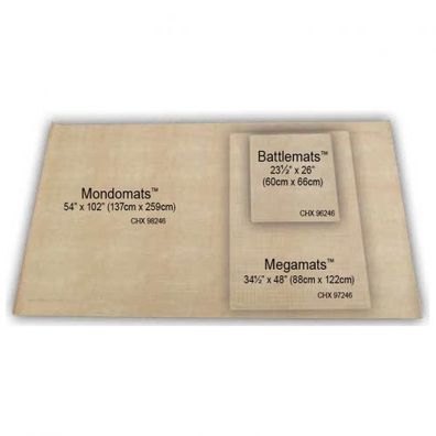 Spielmatte - Reversible Battlemat (ca. 60x66cm) mit 38 mm Quadraten und Sechsecken