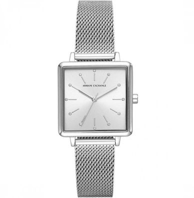 Armani Exchange Lola Square AX5800 Silber Damenuhr NEU