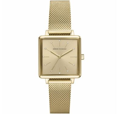 Armani Exchange Lola Square AX5801 Gold Damenuhr NEU