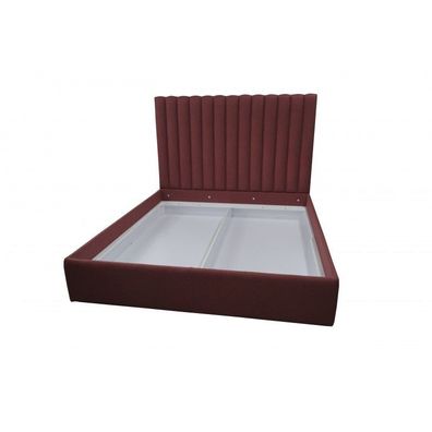 Chesterfield Bett Polster Doppel Hotel Betten Schlafzimmer 180X200Cm Braun Neu