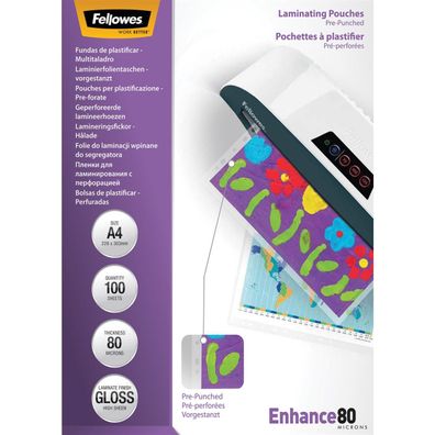 Fellowes 5452502 Fellowes Laminierfolie A4 80mic vorgestanzt