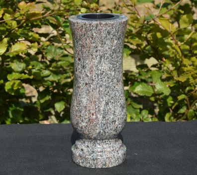 Vase Steinvase Grabvase Gartenvase Granitvase aus Granit Paradiso