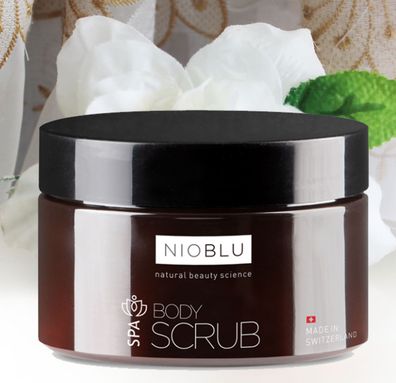 200ml NIOBLU Spa Salz Körperpeeling Body Scrub Süßmandelöl Salz schweizer Alpen