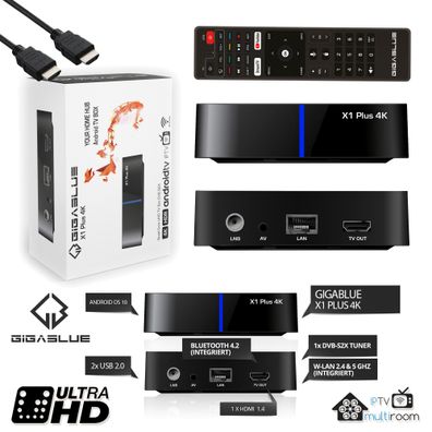 GigaBlue UHD X1 Plus 4K Android IPTV/OTT 1x DVB-S2x Tuner