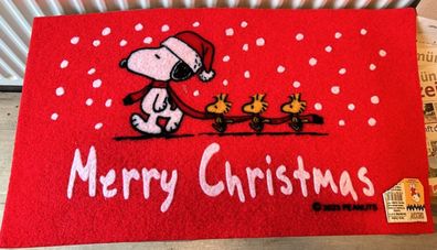 Peanuts Fussabstreifer Snoopy Woodstock Merry Christmas Türmatte 69x40cm