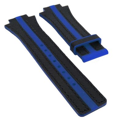 Festina Uhrenarmband Leder schwarz/blau ohne Schließe mit Naht F16184