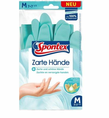 Spontex Zarte Hände Haushaltshandschuh Putzhandschuh mit Mandelöl Gr. M - L (Gr. M, )