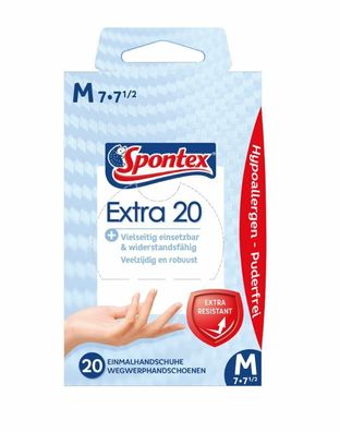 Spontex Einmalhandschuh Extra 20 Vinyl Gr. M - L (Gr. M, )