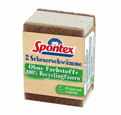 Spontex Scheuerschwämme ohne Farbstoffe 2er Neu im Sortiment (Gr. Normal)