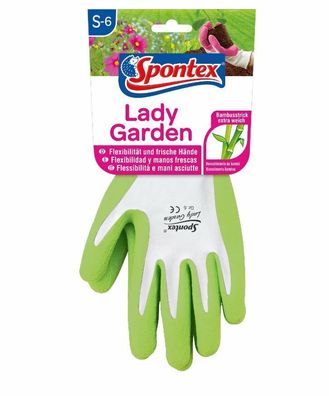 Spontex Lady Garden Gartenhandschuh weichem Strick Bambus-Viskosefasern Gr.S - L