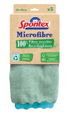 Spontex Microfibre Recyclingfasern aus 100% recycelten Fasern 5er Pack