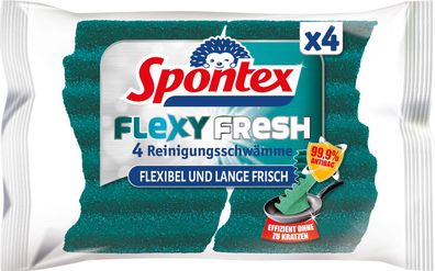 Spontex Flexy Fresh 4er Pack Reinigungsschwamm Gläser Töpfe Geschirr