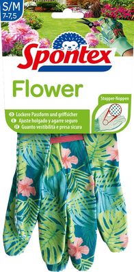 Spontex Flower der Gartenhandschuh Blumendesign Baumwolle Polyester Gr. S - M