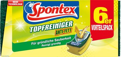 Spontex Topfreiniger Anti - Fett 6er Pack Pfannen Geschirr Haushalt