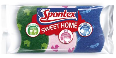 Spontex Sweet Home Schwamm – Set 3er Bad Geschirr