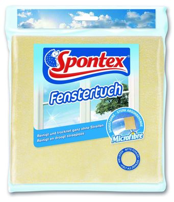 Spontex Mikrofaser Fenstertuch saugstark streifenfrei wie weiches Leder