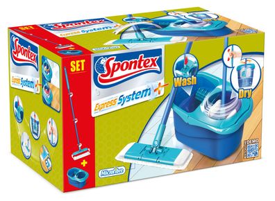 Spontex Express System+ – Mikrofaser Bodenwischer Komplett - Set