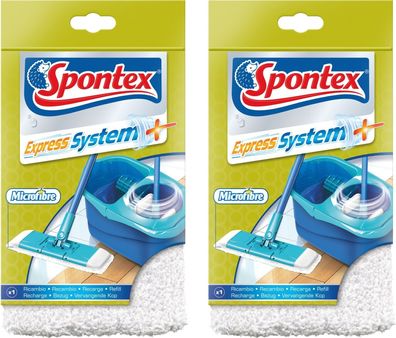 Spontex Express System + Bezug – Ersatz für Mikrofaser Bodenwischer - Set