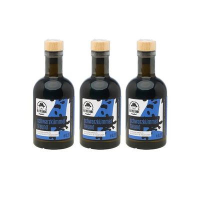 Die Ölfreunde Schwarzkümmelfreund 3 x 200 ml Schwarzkümmelöl kaltgepresst Vegan