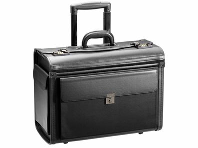 d & n Lederwaren 2879 Pilotenkoffer Trolley schwarz ca. 48 x 36 x 23 cm, ca. 39 Liter