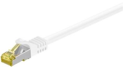 RJ45 Patchkabel CAT 6A S/FTP (PiMF), 500 MHz mit CAT 7 Rohkabel, Weiß, 5 m