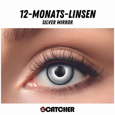 12 Monatslinse Silver Mirror Silber Weiß Motivlinse