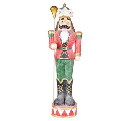 Clayre & Eef Figur Nussknacker 89 cm Rot Grün Polyresin (Gr. 28x20x89 cm)