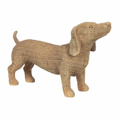 Clayre & Eef Dekorationsfigur Hund 39x14x24 cm Braun Kunststoff (Gr. 39x14x24 cm)