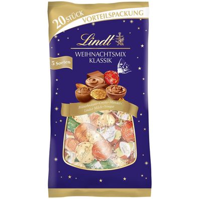 Lindt Weihnachtsmix Klassik XXL 260g - Vielfalt an festlichen Schokoladen