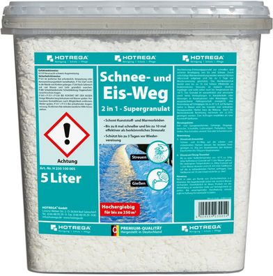 Hotrega® Schnee - und Eis-Weg 2 in 1 5 L Supergranulat Taumittel Streugut