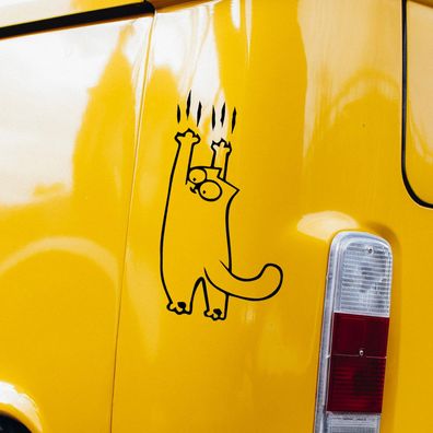 Auto Aufkleber "Simon´s Cat hängend" Katze Vinyl Sticker #0095