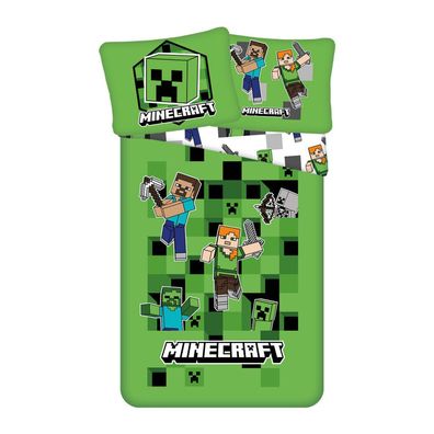 Minecraft Creeper Steve Alex Enderdrache Mikrofaser Bettwäsche Set 135/140x200