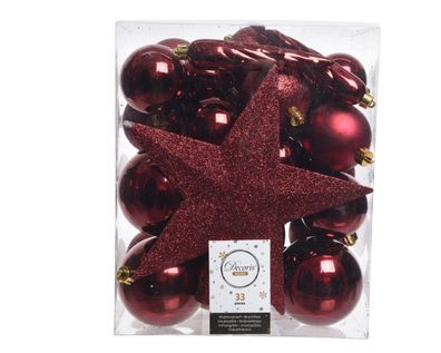 Christbaumkugeln Mix 33 m Oxblood Kerst Decoris