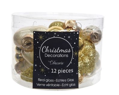 Abbildung Glas Mix Gold 12pcs Weihnachten Decoris