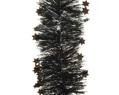 Guirlande lametta d10h270 cm schwarz Weihnachtsgirlande Decoris