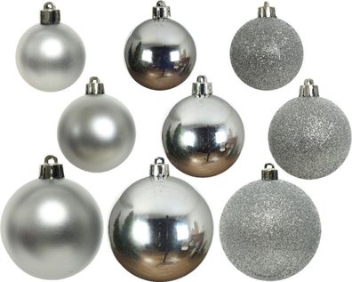 Weihnachtskugel dia. 10,00 cm silber Decoris