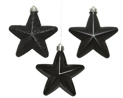 Star plc l2b7.5h7.5 cm schwarz 6pcs Weihnachtsbaumschmuck Weihnachtsdekoration De