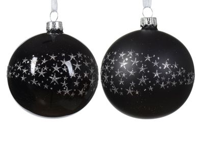 Weihnachtskugel aus Glas d8 cm schwarz a2 III Weihnachten Decoris