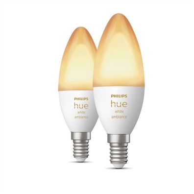 Hue Kerzenlampe warm bis kaltweißes Licht 2er Pack E14 Beleuchtung Philips