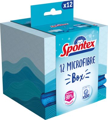 Spontex Microfibre Box 12er Mikrofasertücher Schmutz Fett Bakterien