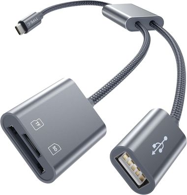 Basesailor USB C Kartenleser Tye C zu Micro SD TF Speicher Kartenlesegerät USBC