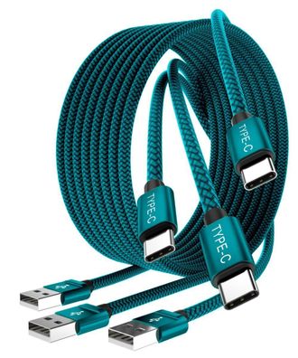 Basesailor USB C Ladekabel 1/2/3M 3PackNylon Typ C Handy Schnellladekabel für