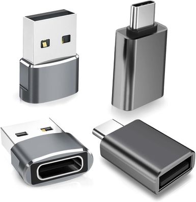 Basesailor USB C Adapter 4 Stück Typ C Buchse zu USB A Stecker Ladekabel 3A