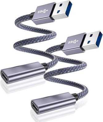 Basesailor USB auf USB C Kabel Adapter 2Pack Typ C Buchse zu USB A 3.0 Stecker